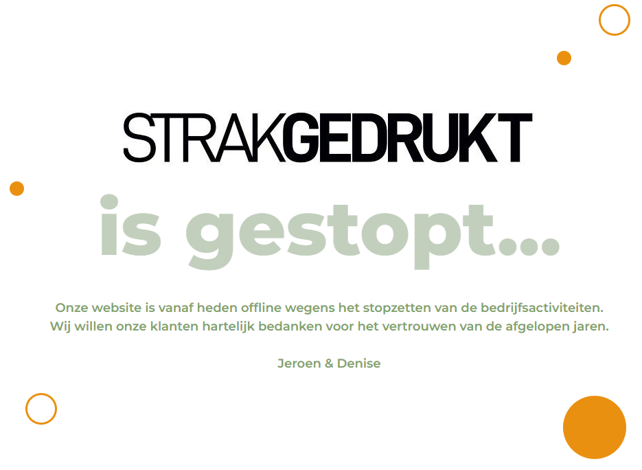 Strakgedrukt is gestopt
