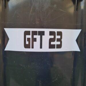 Containersticker balk met huisnummer en gft