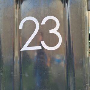 Containersticker met huisnummer