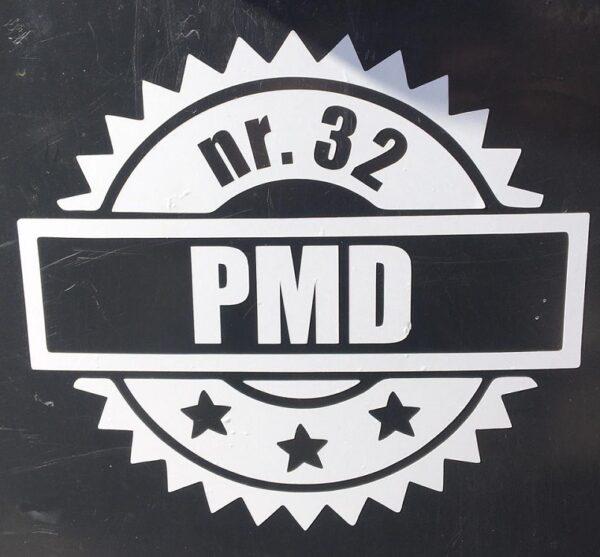 Containersticker stempel met huisnummer en PMD
