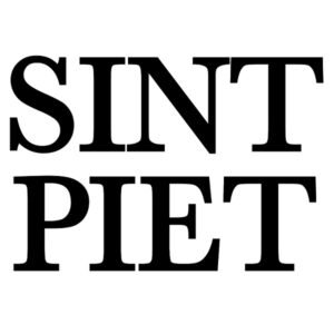 Raamsticker met tekst: Sint en piet.