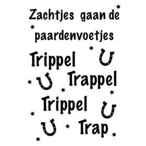 Raamsticker met sinterklaasliedje. Trippel Trappel