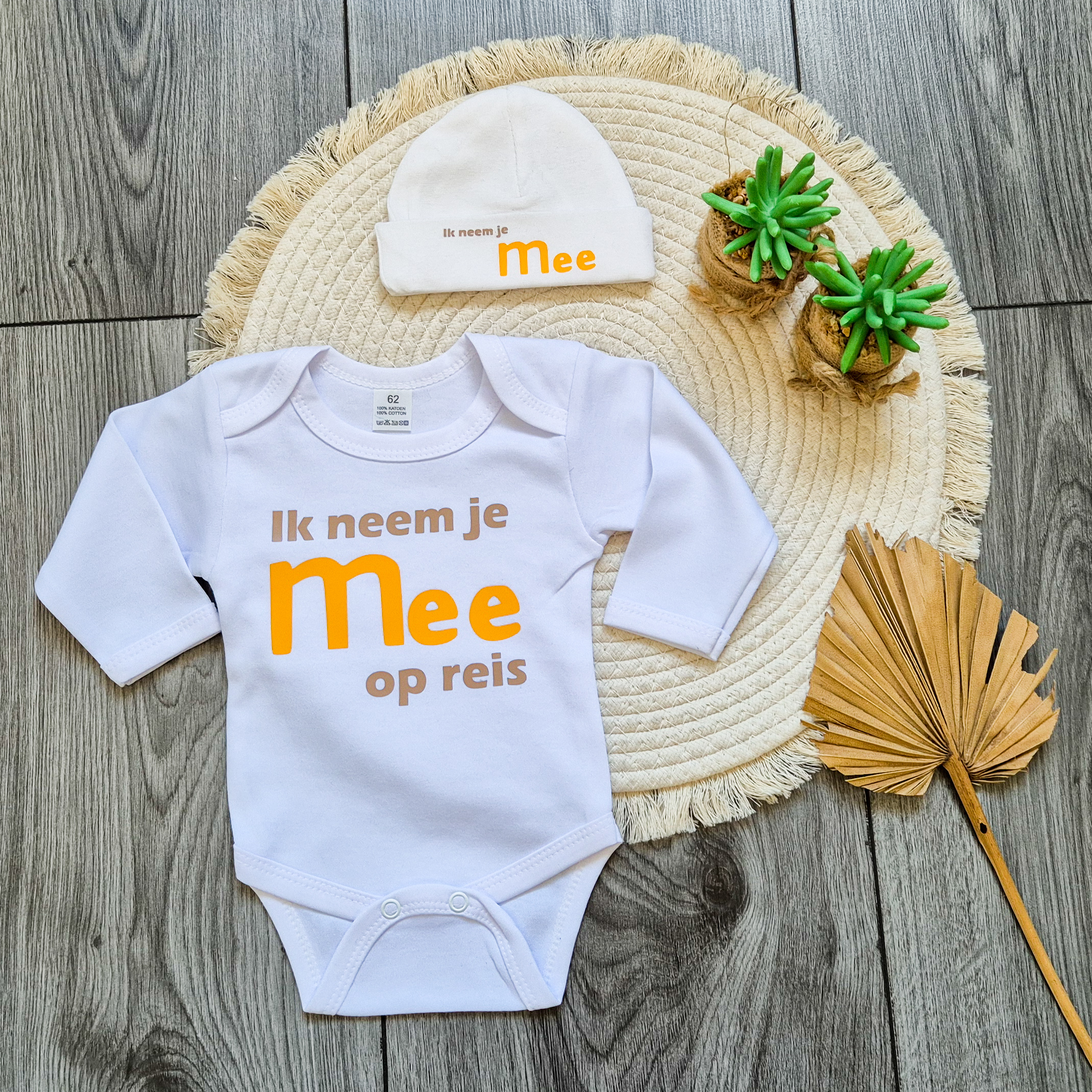Romper - Babymutsje - Wit - Logo Meereizen